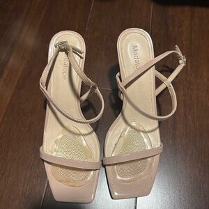 Modaiope Nude Strappy Heels